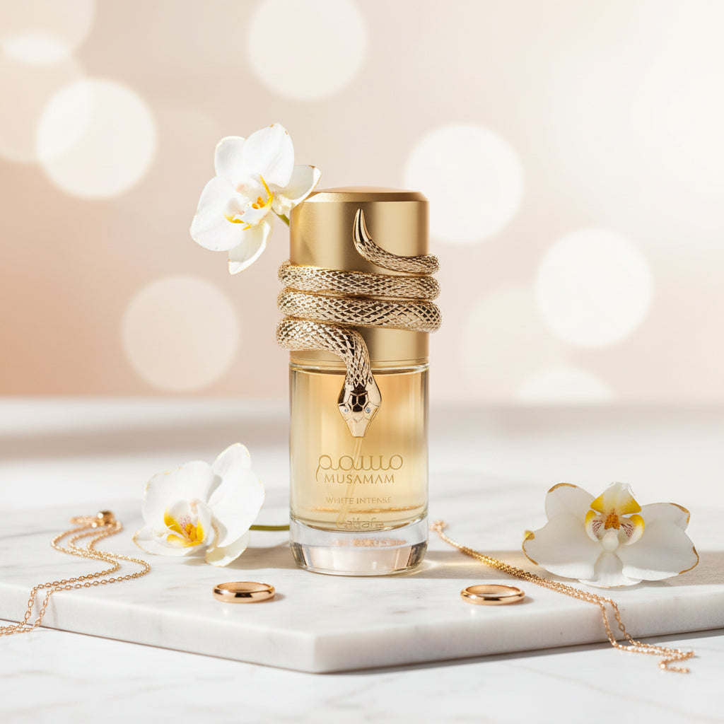 Musamam White Intense by Lattafa Perfume bottle